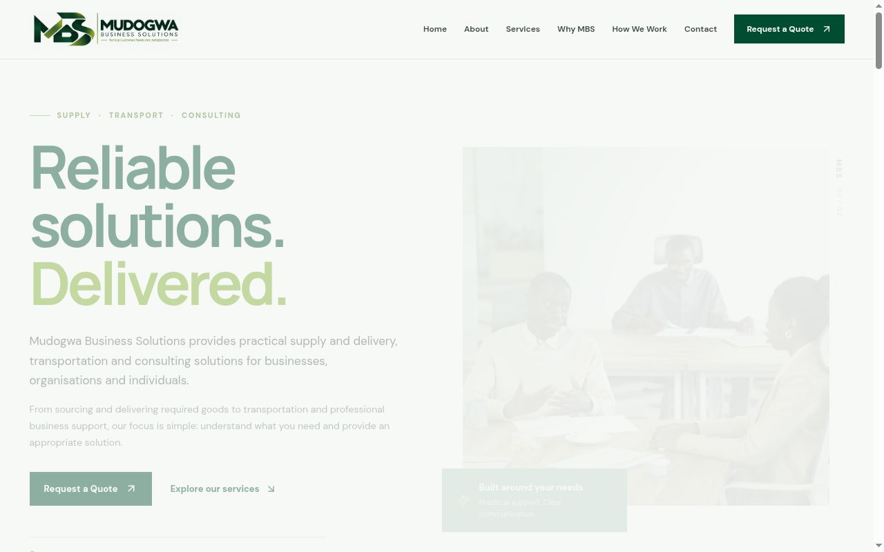Mudogwa Business Solutions — live website screenshot