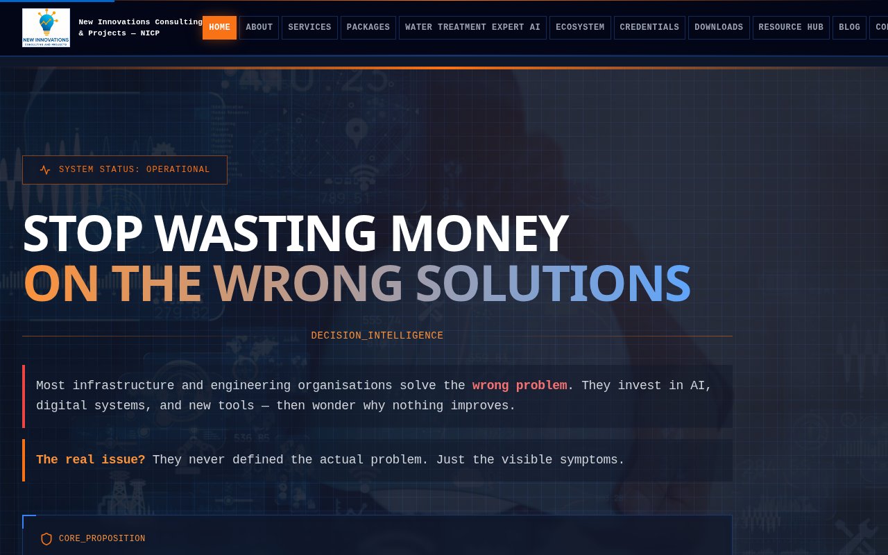 NICP Tech — live website screenshot